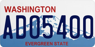 WA license plate ADO5400