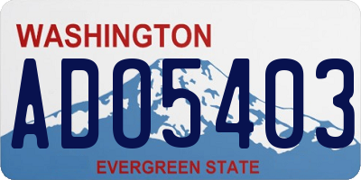 WA license plate ADO5403
