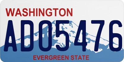 WA license plate ADO5476