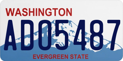 WA license plate ADO5487
