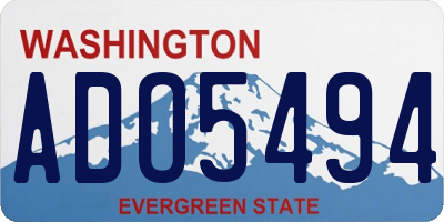 WA license plate ADO5494