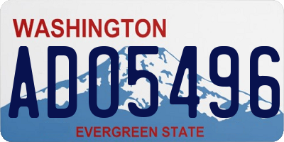 WA license plate ADO5496