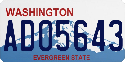 WA license plate ADO5643