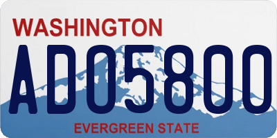 WA license plate ADO5800