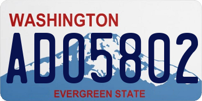 WA license plate ADO5802