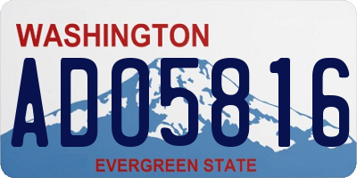 WA license plate ADO5816