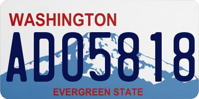 WA license plate ADO5818
