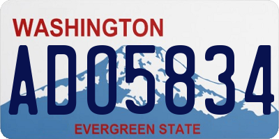 WA license plate ADO5834