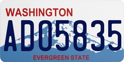 WA license plate ADO5835