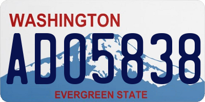 WA license plate ADO5838