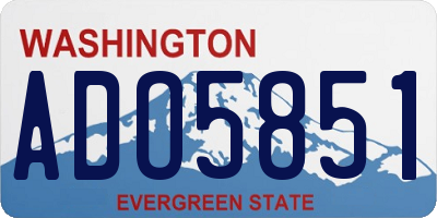 WA license plate ADO5851