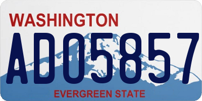 WA license plate ADO5857