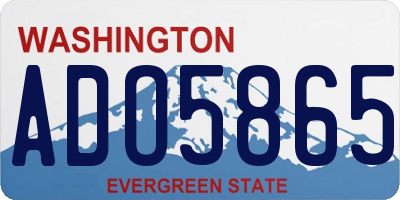 WA license plate ADO5865