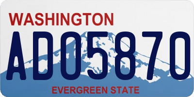 WA license plate ADO5870