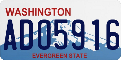 WA license plate ADO5916