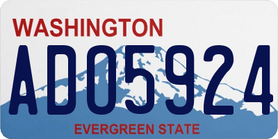 WA license plate ADO5924