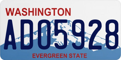 WA license plate ADO5928