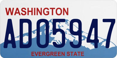 WA license plate ADO5947