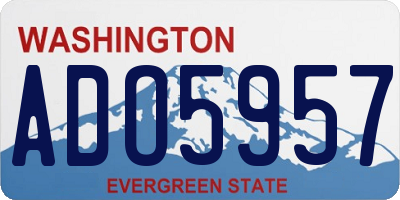 WA license plate ADO5957