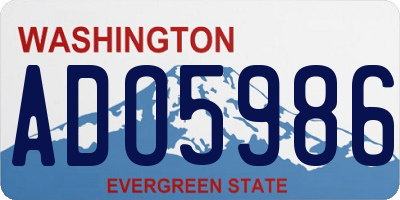 WA license plate ADO5986