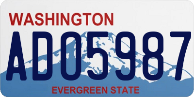 WA license plate ADO5987