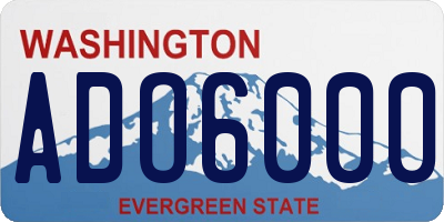 WA license plate ADO6000