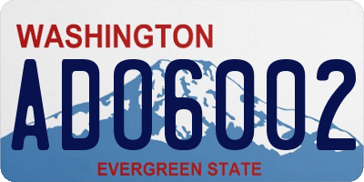 WA license plate ADO6002