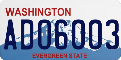 WA license plate ADO6003