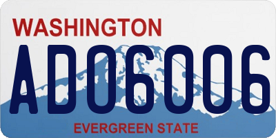 WA license plate ADO6006