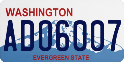WA license plate ADO6007