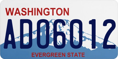 WA license plate ADO6012