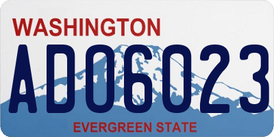 WA license plate ADO6023