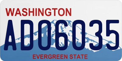 WA license plate ADO6035