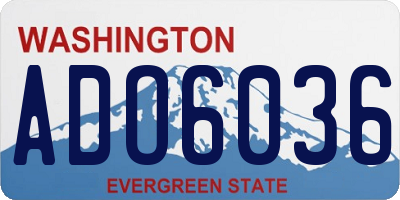 WA license plate ADO6036