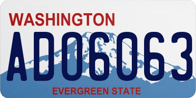 WA license plate ADO6063
