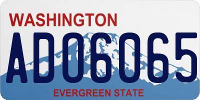 WA license plate ADO6065