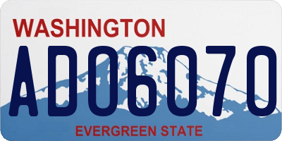 WA license plate ADO6070