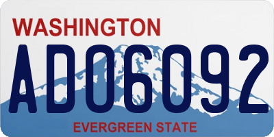 WA license plate ADO6092