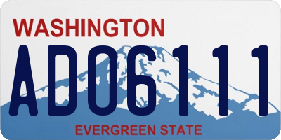 WA license plate ADO6111