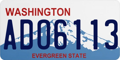 WA license plate ADO6113