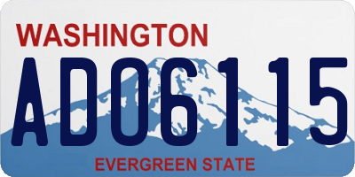 WA license plate ADO6115