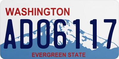 WA license plate ADO6117
