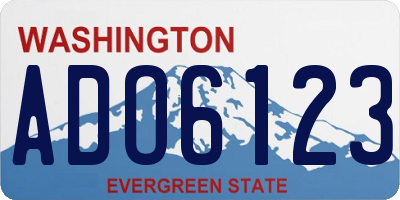 WA license plate ADO6123