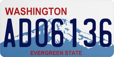 WA license plate ADO6136
