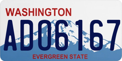 WA license plate ADO6167