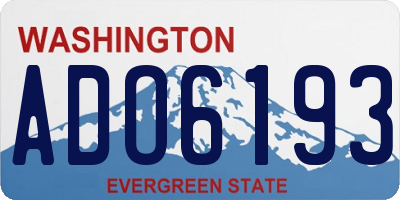 WA license plate ADO6193