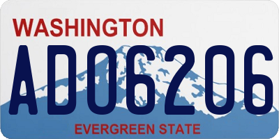 WA license plate ADO6206