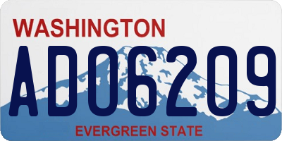 WA license plate ADO6209