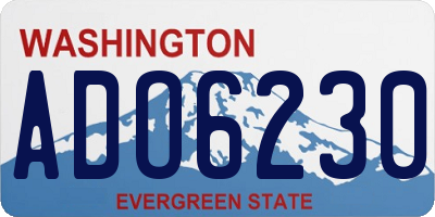 WA license plate ADO6230