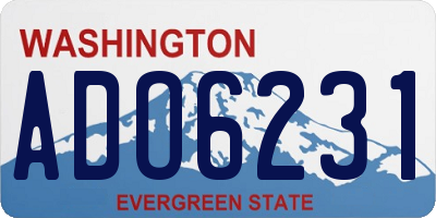 WA license plate ADO6231